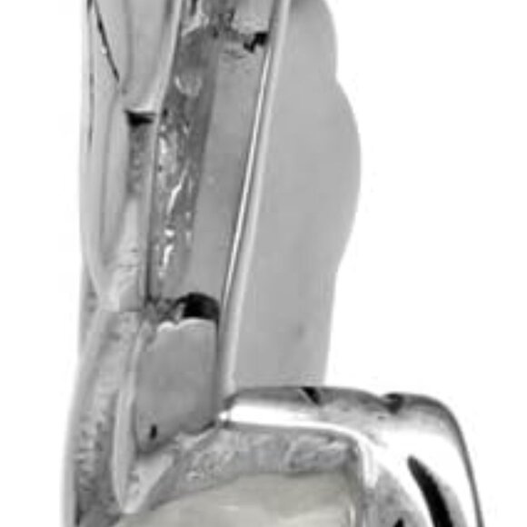 Natural Moonstone 925 Sterling Silver Leaf Vintage Inspired Pendant - Picture 4 of 7